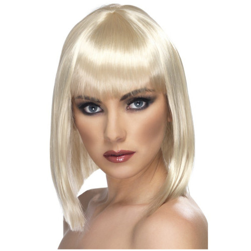 Peluca glamurosa corta rubia