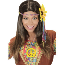 Peluca Hippie con Girasol mujer