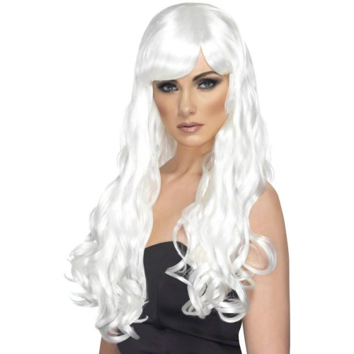 Peluca larga blanca
