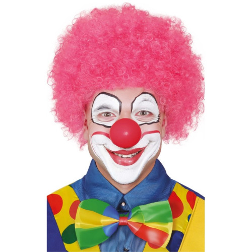 Peluca de Payaso Rosa con Rizos