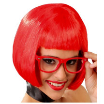 Peluca roja flequillo media melena