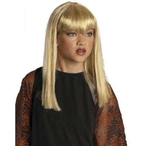 Peluca Rubia Lisa con Flequillo para ni&ntilde;a