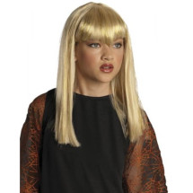 Peluca Rubia Lisa con Flequillo para niña