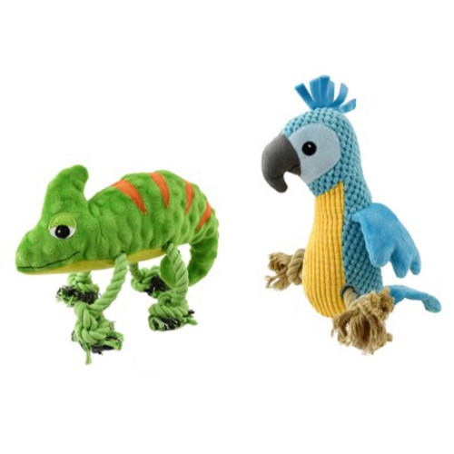 Peluche Tropical Animals con Cuerda Dental 32cm para Perros