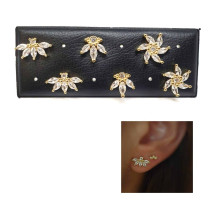 Pendientes garden de plata de ley con baño de oro de 14 quil...