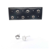 Pendientes huella mascota de plata de ley