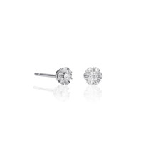 Pendientes oro blanco roseta diamante grace