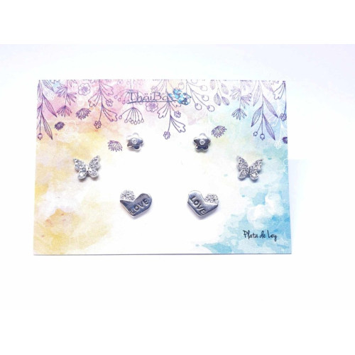 Pendientes primavera de plata de ley
