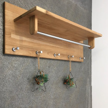 Perchero de pared de madera maciza de roble Litet | NordicSt...