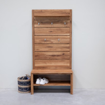 Perchero de pared de madera maciza de roble Pola | NordicSto...