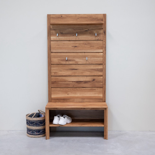 Perchero de pared de madera maciza de roble Pola | NordicStory
