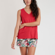 Pijama Admas sin mangas cuello pico Tropical Spirit para Muj...