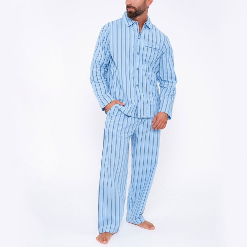 Pijama camisero MuyDemi de caballero en tejido de algod&oacute;n