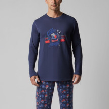 Pijama de Hombre Invierno Algodón Muslher Estampado Motero