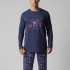 Pijama de Hombre Invierno Algod&oacute;n Muslher Estampado Motero