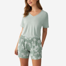 Pijama de mujer Promise Flowers dulce y romántico en verde a...