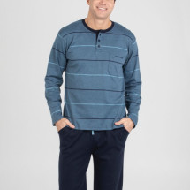 Pijama Pettrus Invierno en Punto de Algodón con Bolsillos