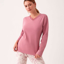 Pijama Promise mujer Rosa Vintage con Estampado floral