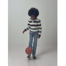Polo kids rayas colores crema