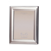 Portafotos marco de plata 925 10X15 cm liso con forma almend...