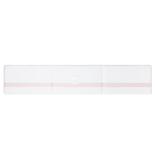 Protector para cuna  de 60cm. Teddy rosa