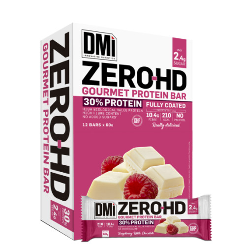Protein Bar Chocolate Blanco con Frambuesa &middot; DMI Nutrition &middot; Caja 12x60 g