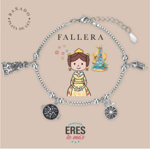 Pulsera eres lo más Fallera metal bañado en plata con cuatro...