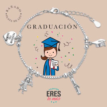 Pulsera eres lo más graduación metal bañado en plata con cua...