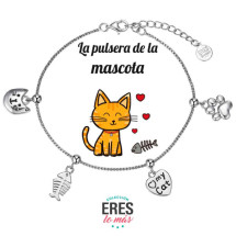 Pulsera eres lo más mascota gato cadena rodiada con cuatro c...