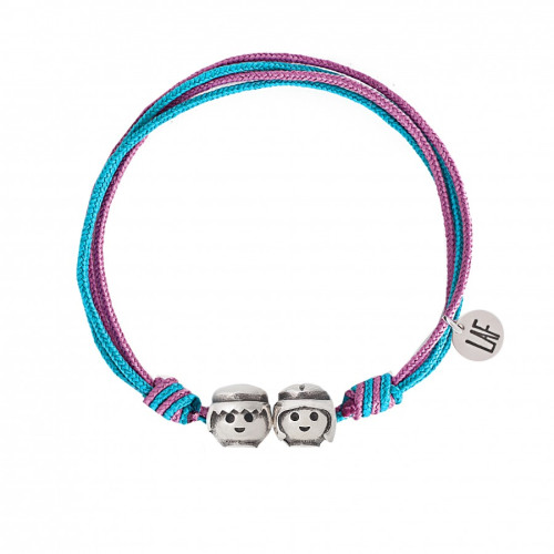 Pulsera joya Playmobil en azul rosa click 1019b0025-s él y ella