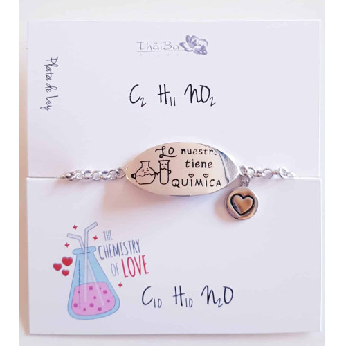 Pulsera qu&iacute;mica de plata de ley