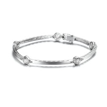 Pulsera semirigida diamantes oro blanco classic