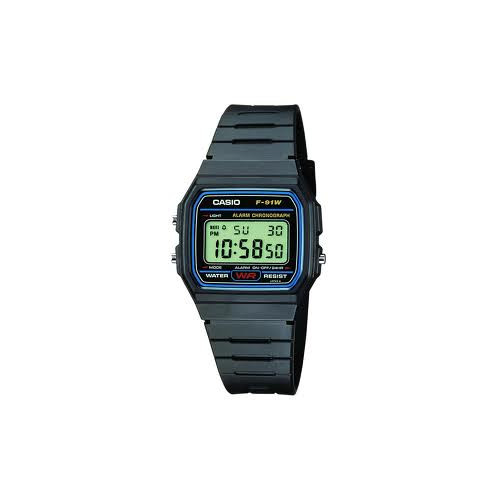 Reloj Casio f-91w-1yer clásico retro negro