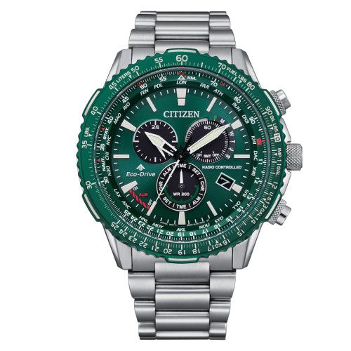 Reloj Citizen cb5004-59w crono pilot radiocontrolado verde