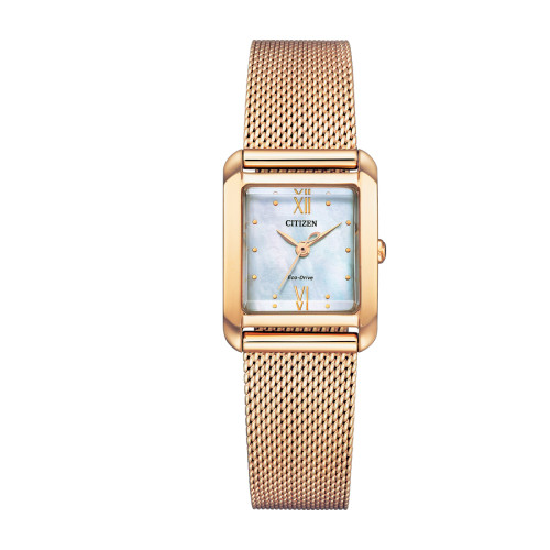 Reloj Citizen ew5593-64d mujer cuadrado dorado