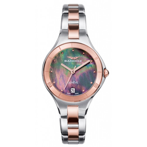 Reloj Sandoz 81370-57 swiss made bicolor mujer