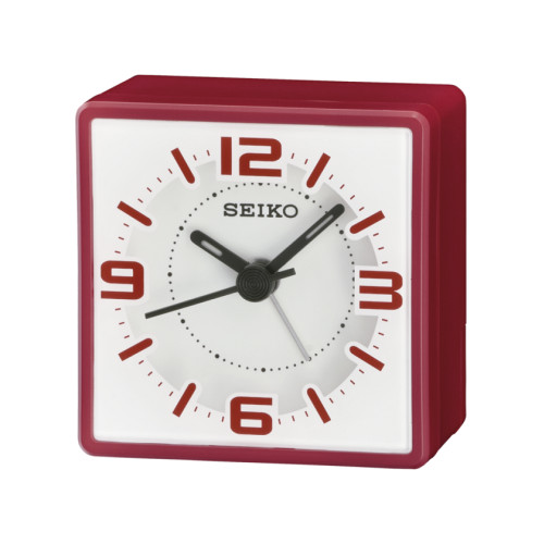 Reloj Seiko despertador qhe091r cuadrado rojo