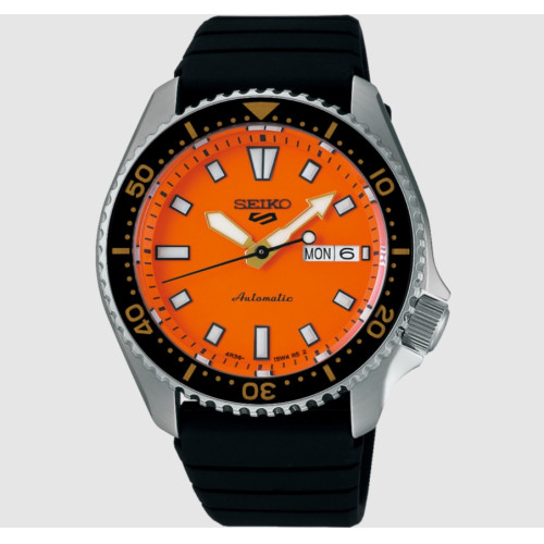 Reloj Seiko SRPL89K1 5 Sports SKX Street Style esfera naranja