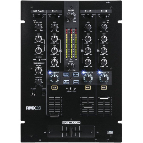 Reloop RMX-33i &mdash; Mezclador DJ 3+1 Canales Digital con Efectos y Entrada iPad