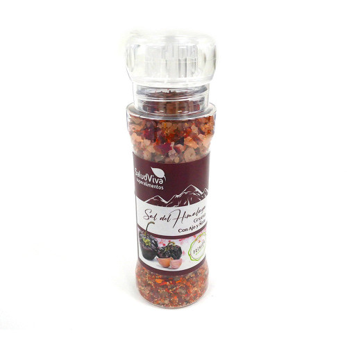 Sal del Himalaya Gruesa con &Ntilde;ora y Ajo &middot; Salud Viva &middot; 145 gramos