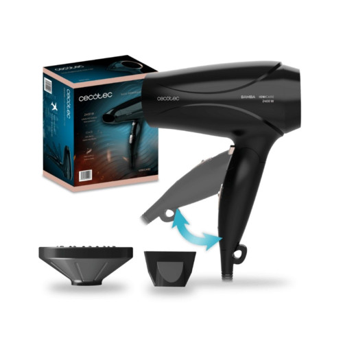 Secador de pelo Cecotec IoniCare 5450 Power&amp;Go Pro Fire 2400W dise&ntilde;o plegable negro