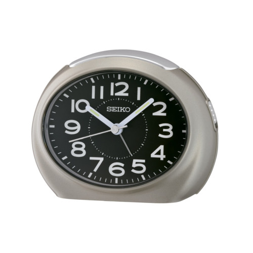 Seiko despertador reloj ovalado gris qhe193n