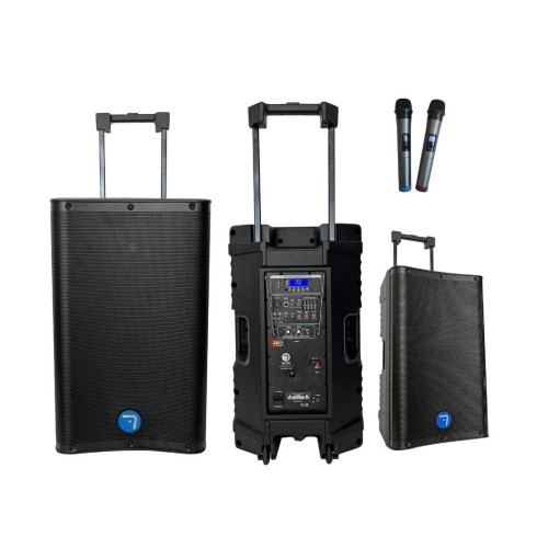 Seven Soundvector SV15EVENT-BAT &mdash; Altavoz Port&aacute;til 15" 500W Bater&iacute;a 5h + 2 Micros UHF