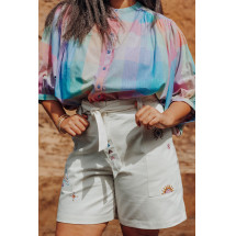 Short bordado sarga de algodón