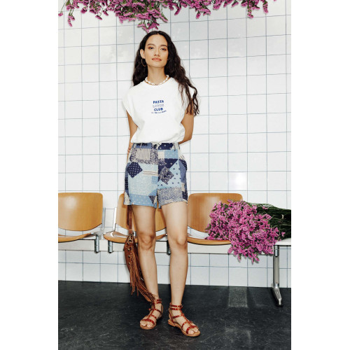 Short gasa algod&oacute;n patchwork