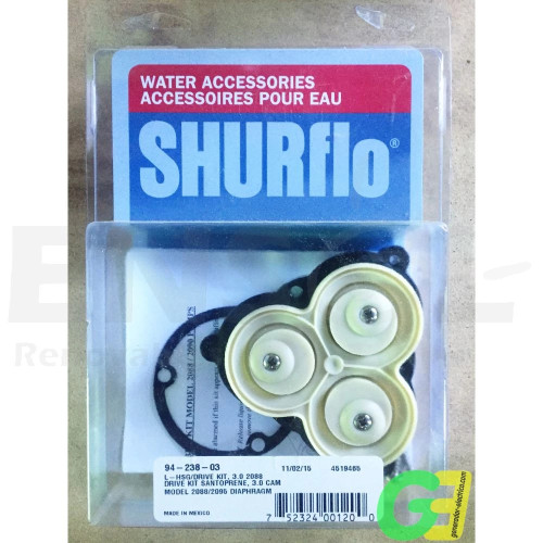 Shurflo serie 2088 Kit diafragma Neopreno 94-238-03