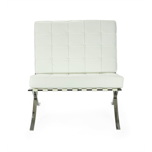 Silla de dise&ntilde;o Barna piel blanco