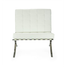 Silla de dise&ntilde;o Barna piel blanco