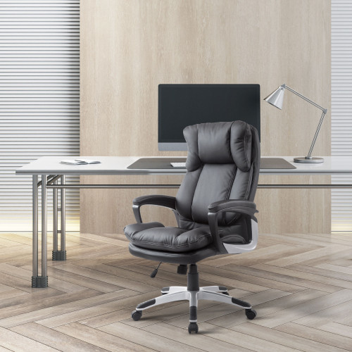 Silla de oficina Beheel Homcom altura ajustable negro 110-120,5x66x71 cm
