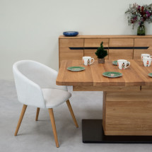 Sill&oacute;n de roble macizo Ana com tapizado | VESKOR